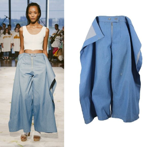 Eckhaus Latta Pants - Eckhaus Latta Runway High Rise Wide Flare Jeans 28